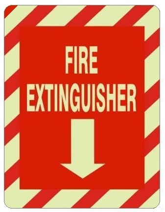 Glow In The Dark FIRE EXTINGUISHER Sign