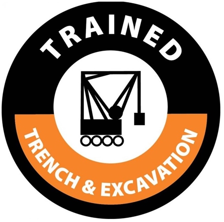 TRENCH EXCAVATION TRAINED Hard Hat Labels