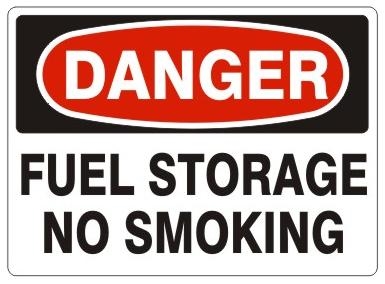 FUEL STORAGE NO SMOKING - OSHA DANGER Sign