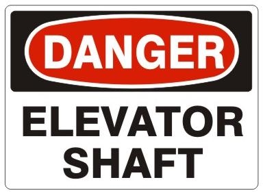 OSHA Safety Sign - DANGER ELEVATOR SHAFT