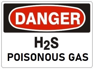 DANGER H2S POISONOUS GAS Sign - Choose 7 X 10 - 10 X 14, Self Adhesive Vinyl, Plastic or Aluminum.