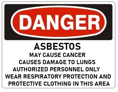 DANGER ASBESTOS CANCER AND LUNG DISEASE HAZARD Sign - Choose 7 X 10 - 10 X 14, Self Adhesive Vinyl, Plastic or Aluminum.