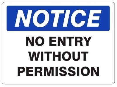 do not enter without permission sign
