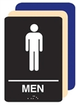 ADA MEN Restroom Sign 6 X 9 Available in Blue, Black and Taupe