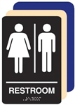 WOMEN and MEN ADA UNISEX RESTROOM Sign - 6 X 9 Available in Blue, Black and Taupe