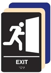 ADA Braille Exit Sign - 6 X 9 Available in Blue, Black and Taupe