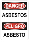 DANGER/PELIGRO ASBESTOS, Bilingual Sign - Choose 10 X 14 - 14 X 20, Self Adhesive Vinyl, Plastic or Aluminum.