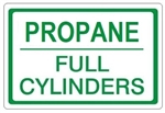 PROPANE FULL CYLINDERS, Gas Cylinder Sign, 7 X 10 Pressure Sensitive Vinyl