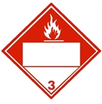 DOT Placard, COMBUSTIBLE LIQUIDS, (Blank 4 Digit Box) Class 3 - Choose from 4 Constructions, Press on Vinyl, Rigid Plastic, Aluminum or Magnetic