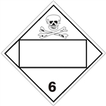 DOT PLACARD POISON (BLANK 4 DIGIT BOX) CLASS 6, Choose from 4 Materials: Press On Vinyl, Rigid Plastic, Aluminum or Magnetic