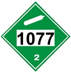 DOT PLACARD 1977, NITROGEN, Refrigerated Cryogenic Liquid, Non Flammable Gas, Class 2 - Choose from 4 Materials, Press On Vinyl, Rigid Plastic, Aluminum or Magnetic