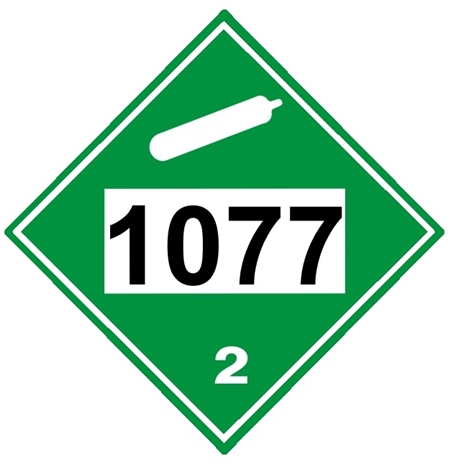 DOT PLACARD 1977, NITROGEN, Refrigerated Cryogenic Liquid, Non Flammable Gas, Class 2 - Choose from 4 Materials, Press On Vinyl, Rigid Plastic, Aluminum or Magnetic