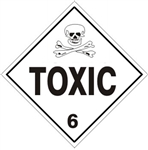 DOT Placard POISON (PICTO) Hazard Class 6 - Choose from 4 Materials, Press On Vinyl, Rigid Plastic, Aluminum or Magnetic