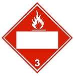 DOT Placard FLAMMABLE LIQUID (BLANK BOX) Class 3, Choose from 4 Materials, Press on Vinyl, Rigid Plastic, Aluminum or Magnetic.