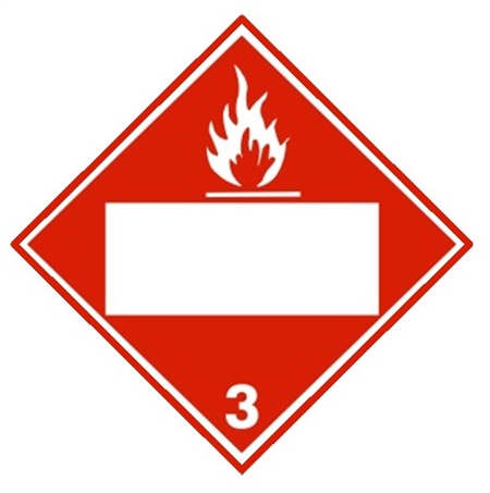 DOT Placard FLAMMABLE LIQUID (BLANK BOX) Class 3, Choose from 4 Materials, Press on Vinyl, Rigid Plastic, Aluminum or Magnetic.