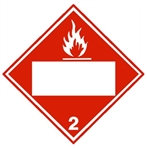 DOT FLAMMABLE GAS (BLANK BOX) Placard, Class 2- Choose from 4 Materials, Press on Vinyl, Rigid Plastic, Aluminum or Magnetic.