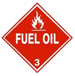 DOT Placard FUEL OIL, Class 3 -Choose from 4 Materials, Press on Vinyl, Rigid Plastic, Aluminum or Magnetic.