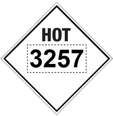 3257 HOT ASPHALT, DOT Placard I Safety Supply Warehouse