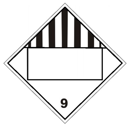 DOT Placard (BLANK BOX) CLASS 9 (MISCELLANEOUS DANGEROUS GOODS) Placard - Choose from 4 Materials, Press on Vinyl, Rigid Plastic, Aluminum or Magnetic.