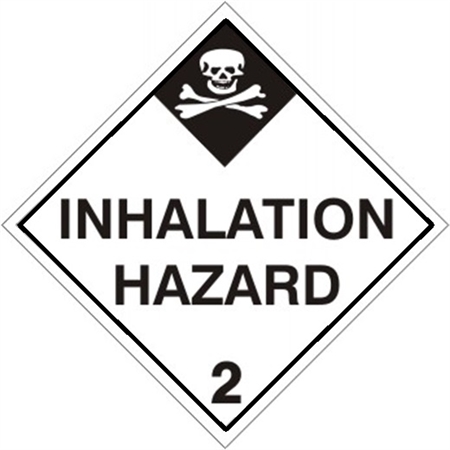 DOT PLACARD (POISON PICTO) INHALATION HAZARD CLASS 2 - Choose from 4 Materials, Press on Vinyl, Rigid Plastic, Aluminum or Magnetic.