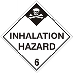 DOT Placard INHALATION HAZARD Class 6 - Choose from 4 Materials, Press on Vinyl, Rigid Plastic, Aluminum or Magnetic.