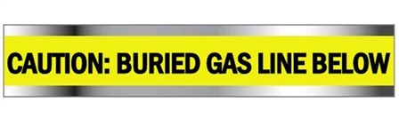 CAUTION BURIED GAS LINE BELOW - Detectable Underground Tape Available in 2, 3 and 6 inch X 1000 foot rolls