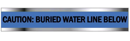 CAUTION BURIED WATER LINE BELOW - Detectable Underground Tape Available in 2, 3 and 6 inch X 1000 feet rolls