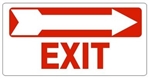 EXIT Arrow Right Sign - Available 6.5 X 14 Self Adhesive Vinyl, Plastic and Aluminum.