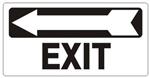 EXIT Directional Arrow Left Sign - Available 6.5 X 14 Self Adhesive Vinyl, Plastic and Aluminum.