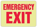 Glow in the Dark EMERGENCY EXIT Sign - Choose 10" X 14" Pressure Sensitive Vinyl or Rigid Plastic