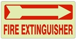 FIRE EXTINGUISHER (arrow right) Glow in the Dark Sign - Available 6.5 X 14 Self Adhesive Vinyl, Plastic and Aluminum.