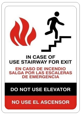 in case of fire use stairs – TK inglês