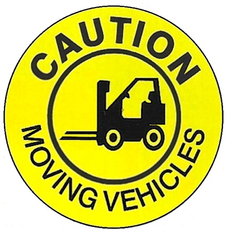 CAUTION MOVING VEHICLES, Safety Floor Signs