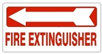 FIRE EXTINGUISHER arrow left Sign, 6.5 X 14 - Choose from Self Adhesive Vinyl or Plastic