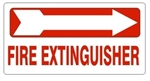 FIRE EXTINGUISHER Arrow Right Sign, 6.5 X 14 - Choose from Self Adhesive Vinyl or Plastic