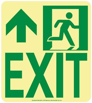 NYC Wall Mount Exit Sign, Forward/Left Side