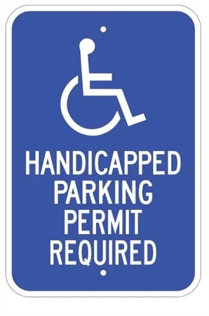 permit handicapped parking required sign reflective aluminum visible ada rust lasting feature signs grade never night long