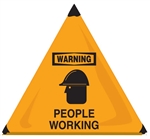 18" Warning People Working Handy Cone™ Floor Sign