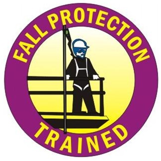 PPE Hard Hat Fall Protection Symbol Label / Sticker - White Reflective