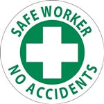 Safe Worker No Accidents - Hard Hat Labels are constructed from Durable Pressure Sensitive Vinyl, Sold 25 per pack