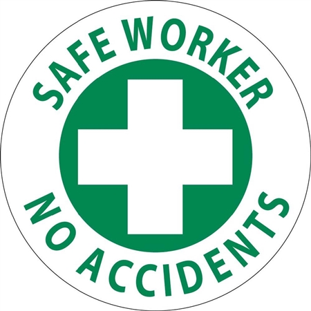 Safe Worker No Accidents - Hard Hat Labels are constructed from Durable Pressure Sensitive Vinyl, Sold 25 per pack