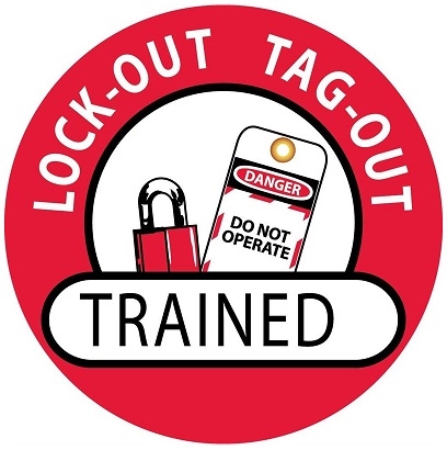 LOCKOUT / TAGOUT TRAINED, Hard Hat Labels