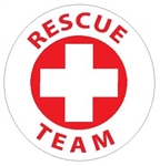 Rescue Team - Hard Hat Labels are constructed from Durable, Pressure Sensitive or Reflective Vinyl, Sold 25 per pack