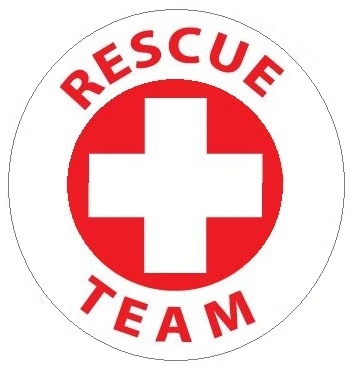 Rescue Team - Hard Hat Labels are constructed from Durable, Pressure Sensitive or Reflective Vinyl, Sold 25 per pack