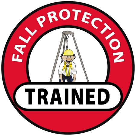 Hard Hat, FALL PROTECTION TRAINED, Labels