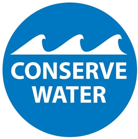 Conserve Water - Hard Hat Labels are constructed from Durable, Pressure Sensitive Vinyl, Sold 25 per pack