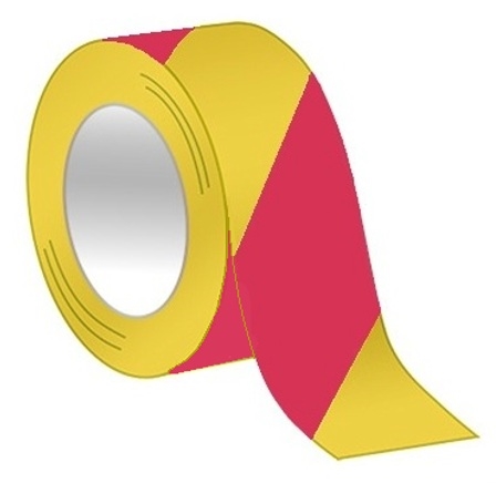 Magenta/Yellow Striped Hazard Warning Tape - Available in 2, 3 and 4 inch widths  X 18 or 36 Yard Rolls