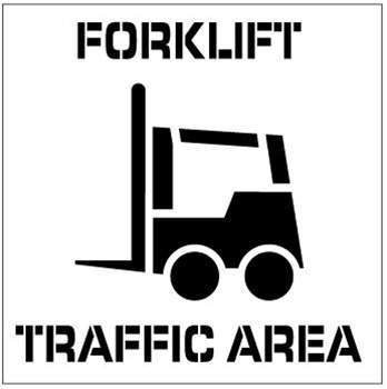 FORKLIFT TRAFFIC AREA - Floor Marking Stencil - 24 x 24