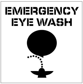 EMERGENCY EYE WASH - Floor Marking Stencil - 24 x 24