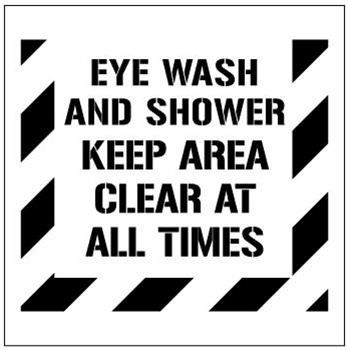 EYE WASH AND SHOWER KEEP AREA CLEAR AT ALL TIMES, Floor Stencils